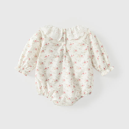 Arrival Spring Baby Girls Flowers Pattern Long Sleeves Beige Onesies with Collar, MyKids-USA®, Baby One-Pieces, MyKids-USA -  -  -  -  -  -  - .
