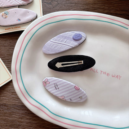 Cute Summer Cartoon and Striped Pattern Hair Clips Set