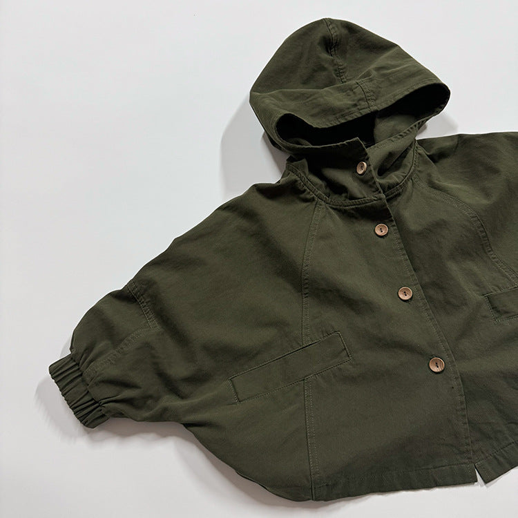 European and American Style Kids’ Outerwear: Solid Color Long Sleeves Single Breasted Hooded Coat for Children, MyKids-USA®, Baby & Toddler Outerwear, MyKids-USA -  -  -  -  -  -  - 