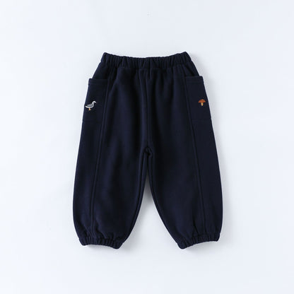 Autumn Arrival Casual Baby Kids Simple Embroidered Pattern Pants, MyKids-USA®, Trousers, MyKids-USA - Size/Age - 73 (6-9M) - Color - Navy Blue (Dark Blue) -  -  - TR2509262358-C