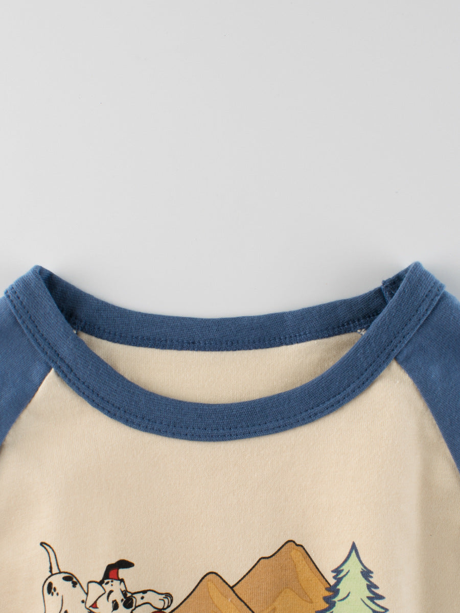 Autumn Baby Boys Letters and Puppy Print Color Patchwork Long Sleeves Crew Neck Base Top Shirt, MyKids-USA®, Baby & Toddler Outerwear, MyKids-USA -  -  -  -  -  -  - 