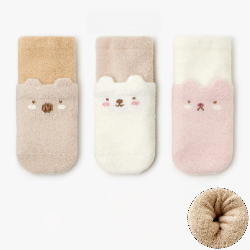 Autumn and Winter Arrival Baby Kids Boys and Girls Breathable Cartoon Pattern Socks 1 Lot=3-Pair Set, MyKids-USA®, Baby & Toddler Socks & Tights, MyKids-USA - Size/Age - XS (0-6M) - Color - Beige -  -  - TR2511222359-A