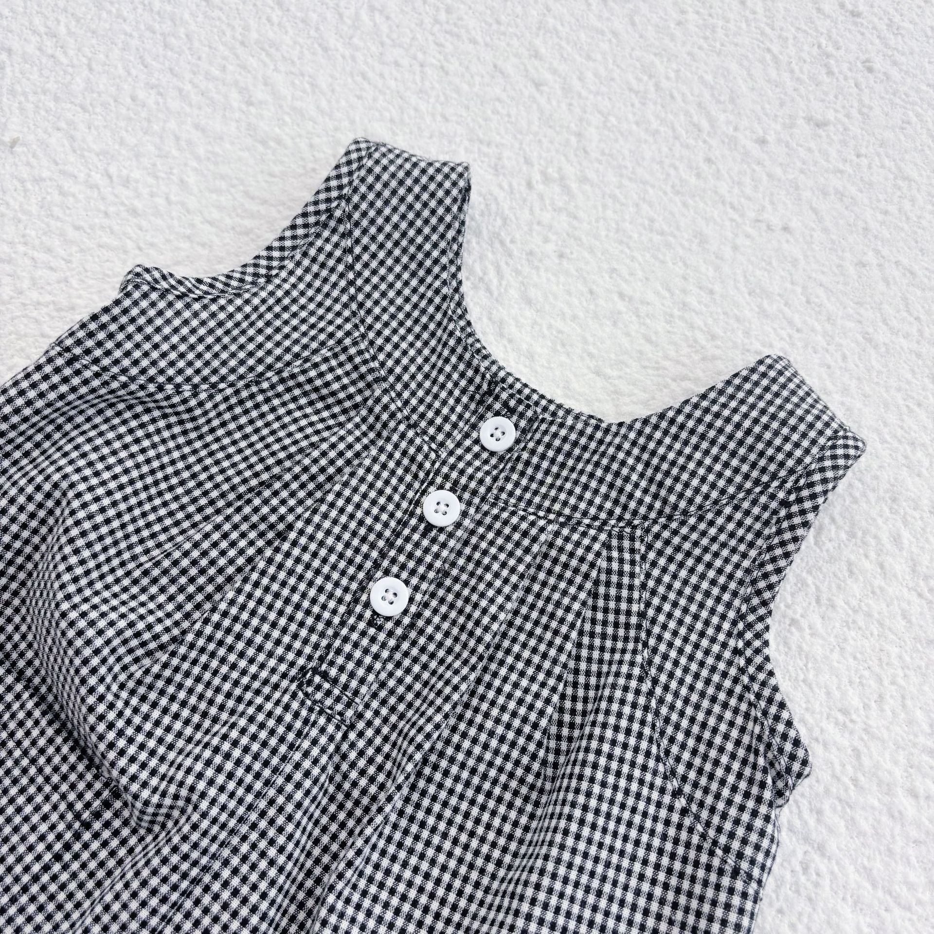 Summer Arrival Baby Unisex Casual Plaid Pattern Sleeveless Rompers, MyKids-USA®, Baby One-Pieces, MyKids-USA -  -  -  -  -  -  - 