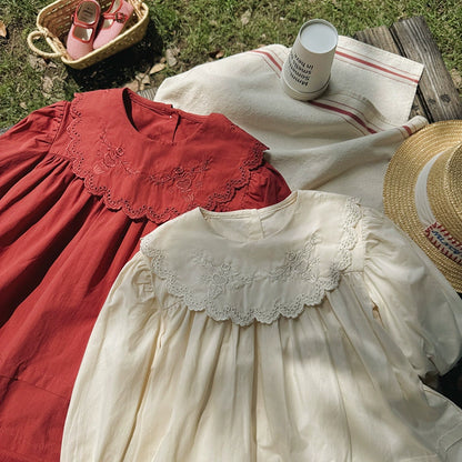 Arrival Autumn Girls Solid Color Flowers Embroidery Pattern Long Sleeves Dress, MyKids-USA®, Baby & Toddler Dresses, MyKids-USA -  -  -  -  -  -  - 