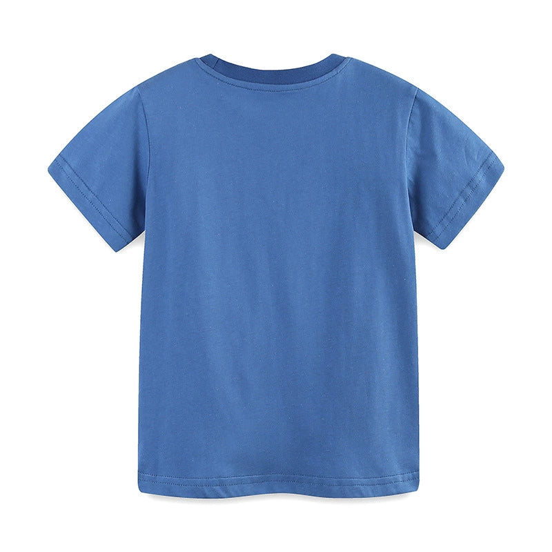 Summer Boys’ Engineering Cars Cartoon Pattern T-shirt in European and American Style, MyKids-USA®, Baby & Toddler Tops, MyKids-USA -  -  -  -  -  -  - 