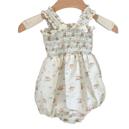 Summer Hot Selling Baby Kids Girls Sleeveless Flowers Pattern or Dots Pattern Princess Onesies, MyKids-USA®, Baby One-Pieces, MyKids-USA - Size/Age - 66 (3-6M) - Color - Beige -  -  - TR2505192219-A