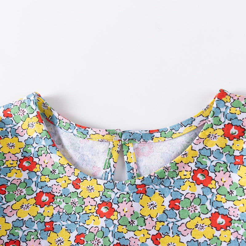 Autumn and Spring Arrival Animals Cartoon and Floral Pattern Long Sleeves Color Patchwork Dress for Stylish Girls, MyKids-USA®, Baby & Toddler Dresses, MyKids-USA -  -  -  -  -  -  - 