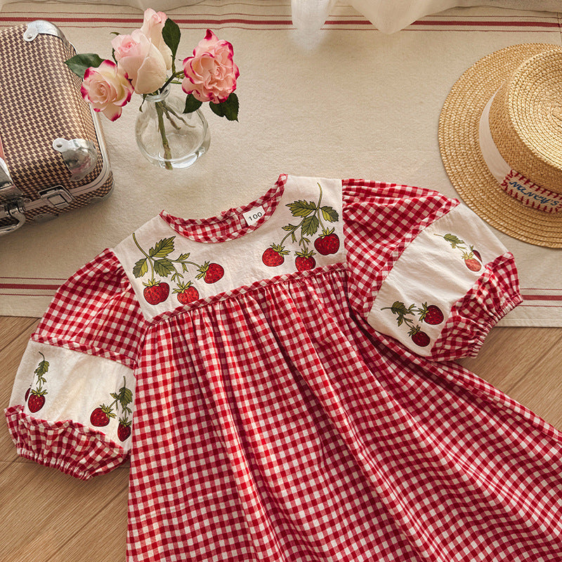 Summer Arrival Baby Girls Short Sleeves Fruits Pattern Color Patchwork Dress, MyKids-USA®, Baby & Children's Dresses, MyKids-USA -  -  -  -  -  -  - .