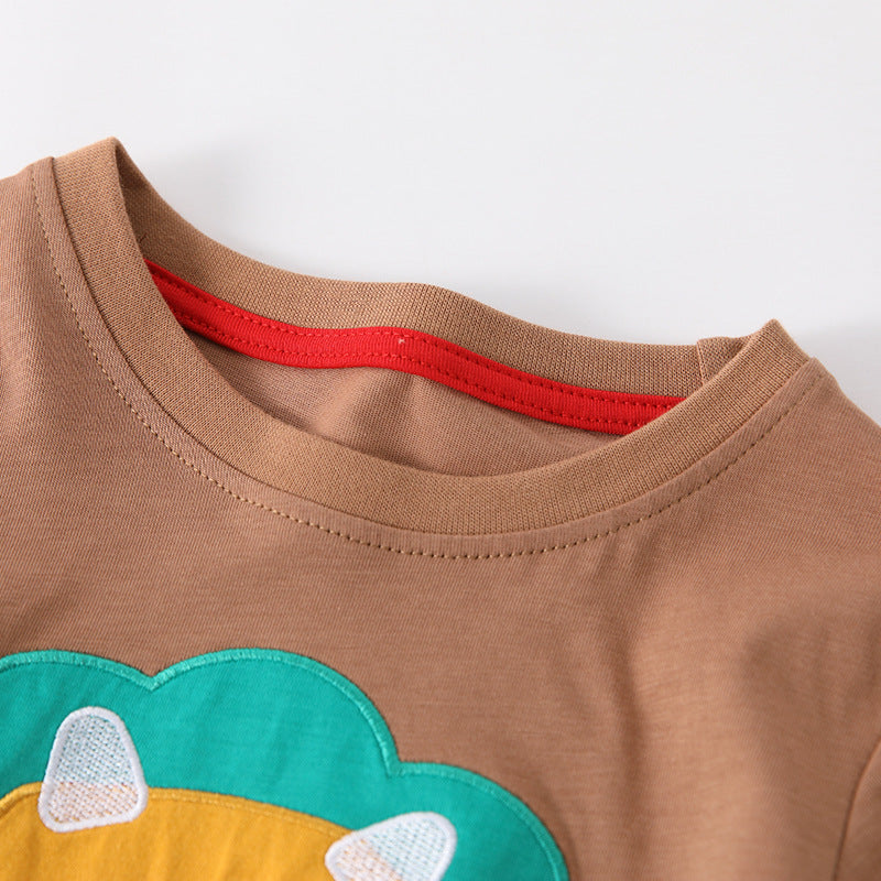 Spring and Autumn Boys Animals Cartoon Pattern Long Sleeves Top and Plaid Pants Clothing Set, MyKids-USA®, Baby & Toddler Outfits, MyKids-USA -  -  -  -  -  -  - 