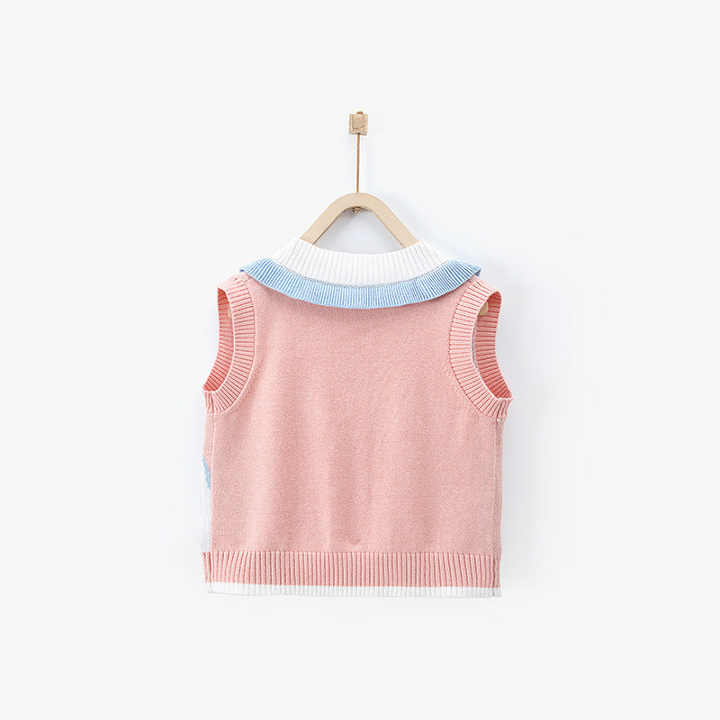 Arrival Baby Kids Girls Cartoon Rabbit Pattern V-Neck Design Knitwear Pink Soft Vest, MyKids-USA®, Baby & Toddler Outerwear, MyKids-USA -  -  -  -  -  -  - 