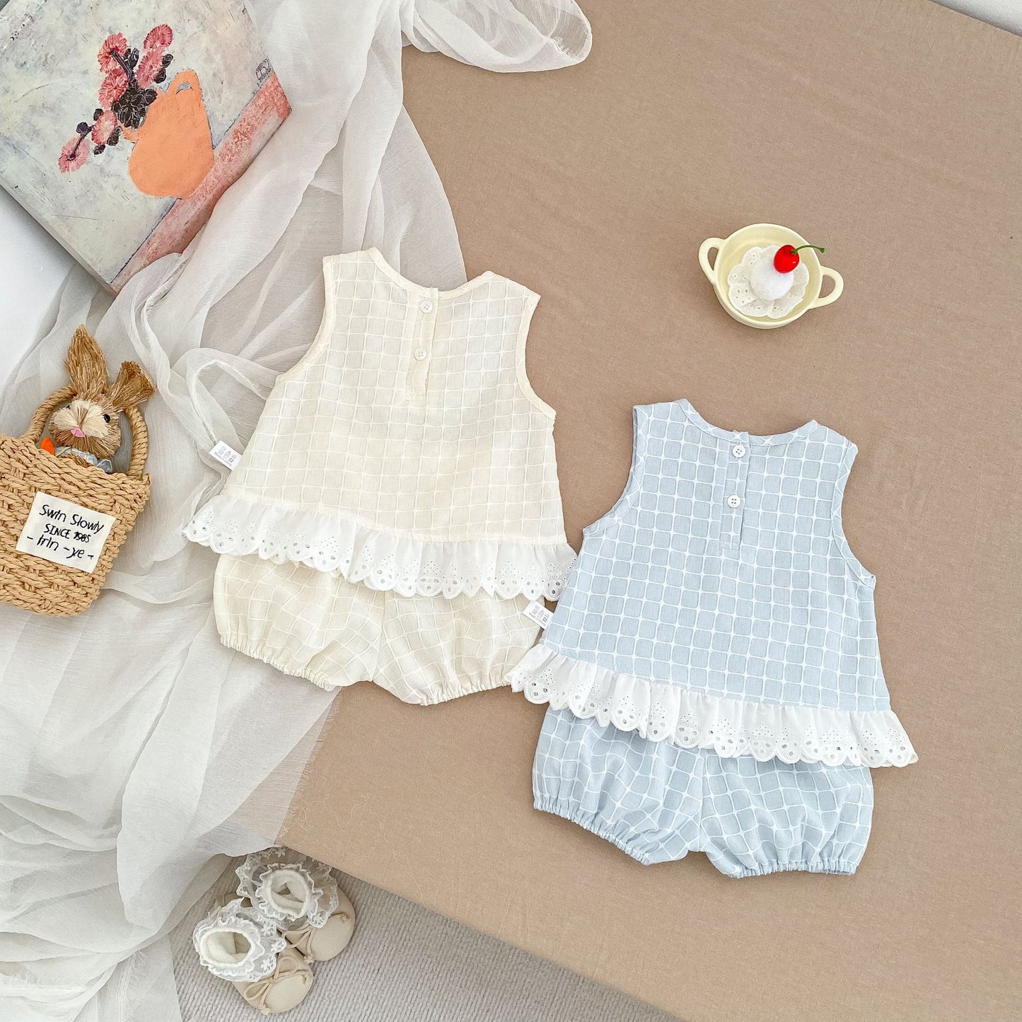 Arrival Summer Baby Kids Girls Sleeveless Plaid Pattern Top Vest and Shorts Clothing Set, MyKids-USA®, Baby & Children's Outfits, MyKids-USA -  -  -  -  -  -  - .