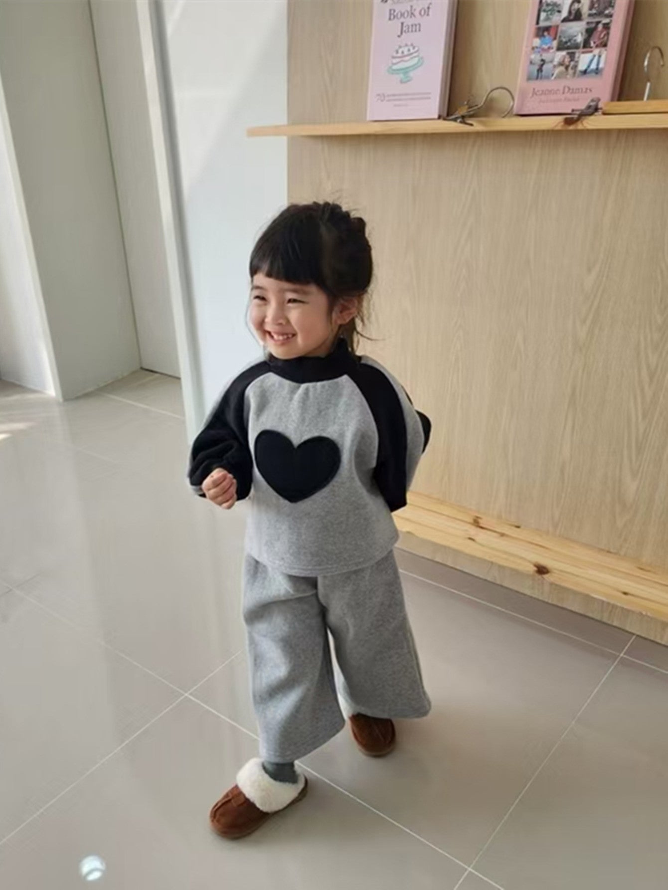 Winter Hot Selling Baby Girls Long Sleeves Simple Heart Pattern Top Pullover and Trousers Set, MyKids-USA®, Baby & Toddler Outfits, MyKids-USA - Size/Age - 66 (3-6M) - Color - Grey -  -  - TR2411131535-A