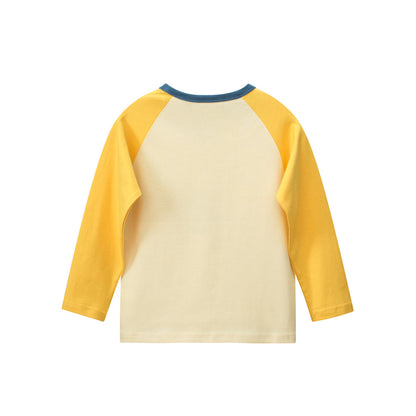 Autumn Baby Kids Unisex Letters and Dinosaur Print Color Patchwork Long Sleeves Crew Neck Base Top Shirt, MyKids-USA®, Baby & Toddler Tops, MyKids-USA -  -  -  -  -  -  - 