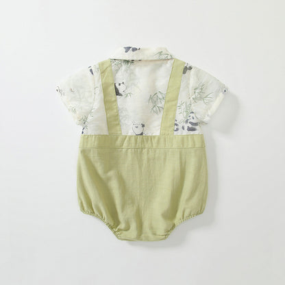 Summer Arrival Baby Boys Short Sleeves Cute Panda Pattern Onesies, MyKids-USA®, Baby One-Pieces, MyKids-USA -  -  -  -  -  -  - 