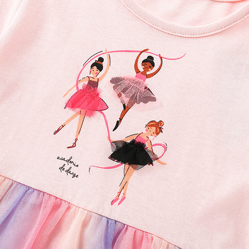 Summer Arrival Cartoon Pattern Short Sleeves Crew Neck Dress for Stylish Girls, MyKids-USA®, Baby & Toddler Dresses, MyKids-USA -  -  -  -  -  -  - .