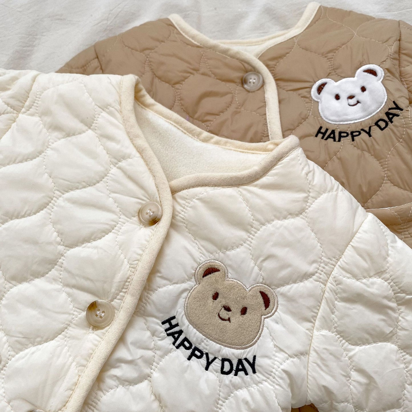 Baby Unisex Little Bear Head Thick Warm Long Sleeve Top Combo Pant Two Pieces Sets