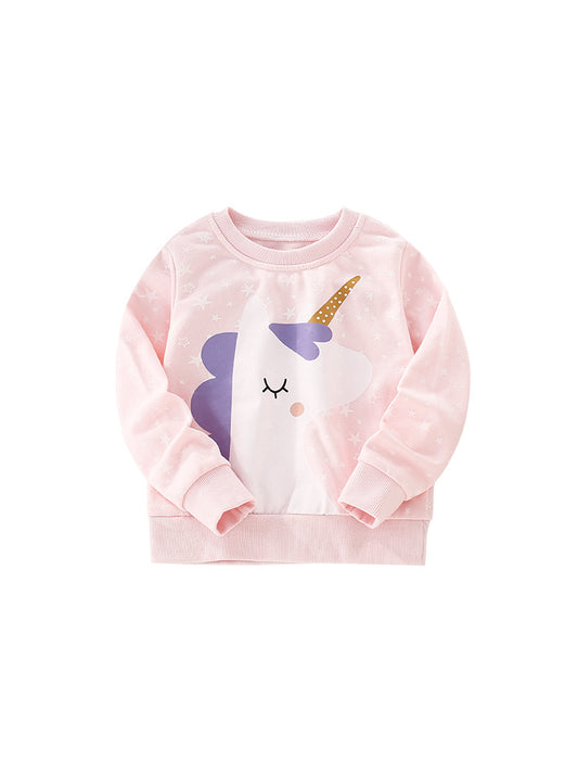 Baby Girl Cartoon Print Pattern Comfy Cotton Pullover