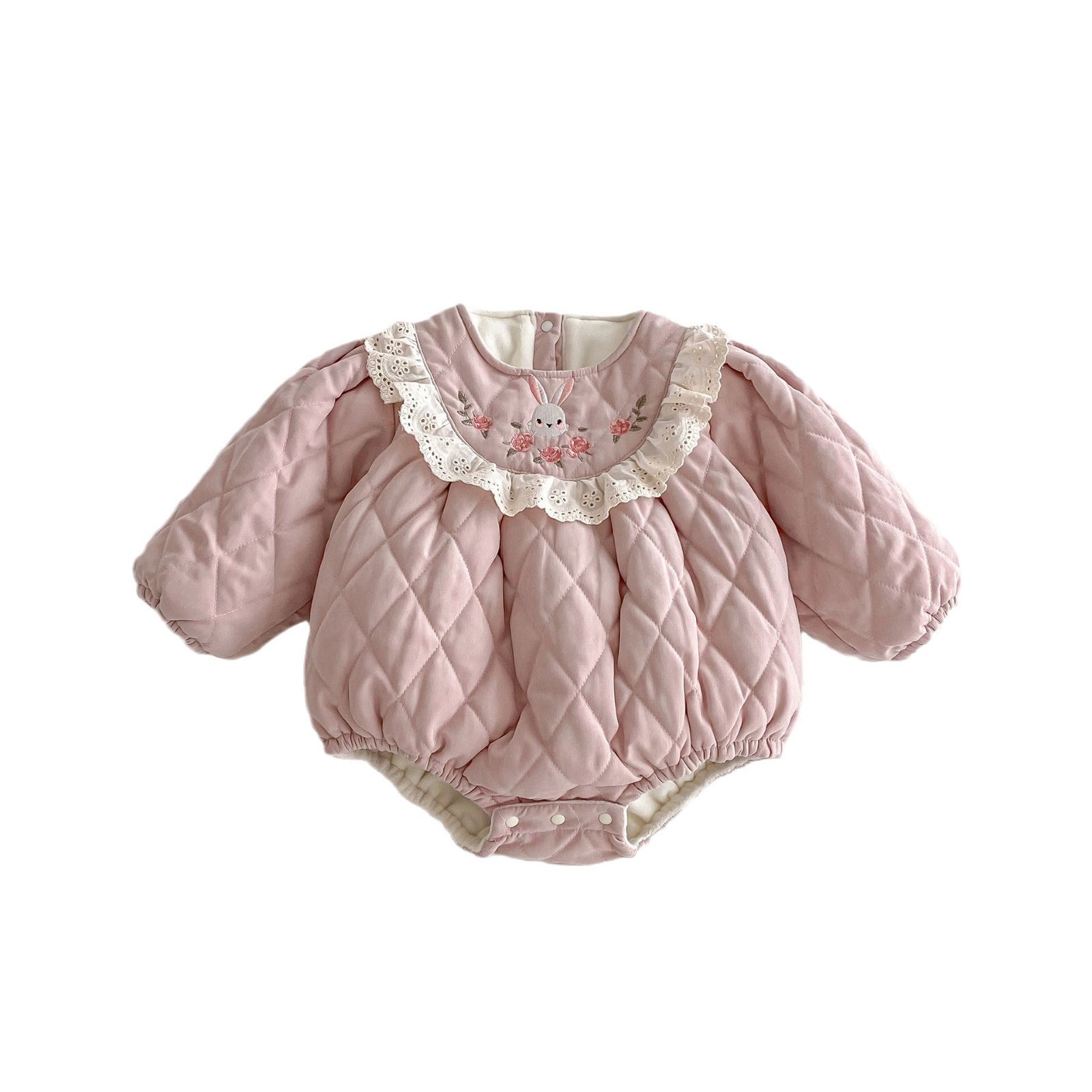 Winter Arrival Baby Girls Cute Rabbits Embroidered Pattern Warm Padded Thick Onesies, MyKids-USA®, Baby One-Pieces, MyKids-USA -  -  -  -  -  -  - 