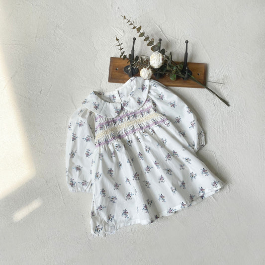 MyKids-USA® Autumn Floral Baby Kids Girls Princess Long Sleeves Peter Pan Collar Dress