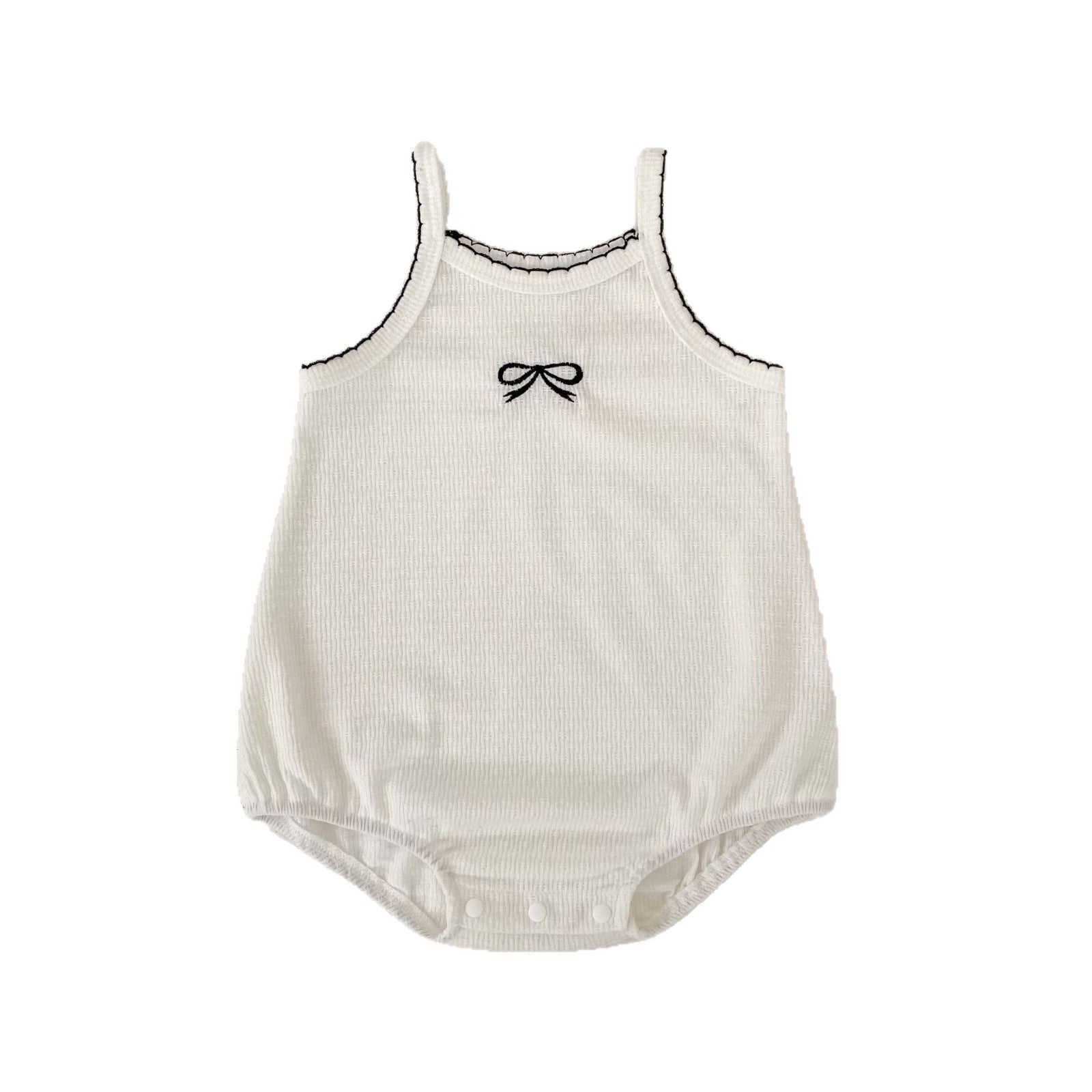 Summer Arrival Baby Girls Sleeveless Simple Embroidery Pattern Bodysuit, MyKids-USA®, Baby & Children's One-Pieces, MyKids-USA - Size/Age - 66 (3-6M) - Color - White -  -  - TR2605172358-A.