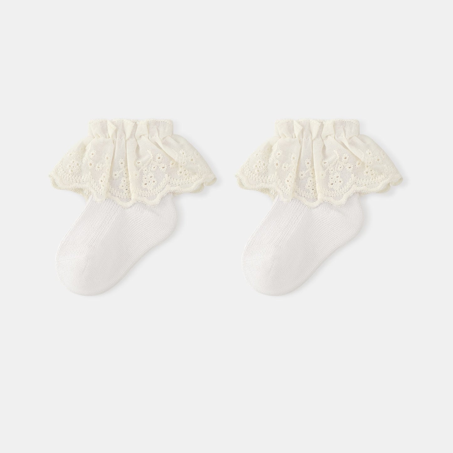 Autumn and Spring Baby Kids Girls Breathable Lace Trim Vintage Socks, MyKids-USA®, Baby & Toddler Socks & Tights, MyKids-USA - Size/Age - S (0-1Y) - Color - White -  -  - TR2601081405-E.