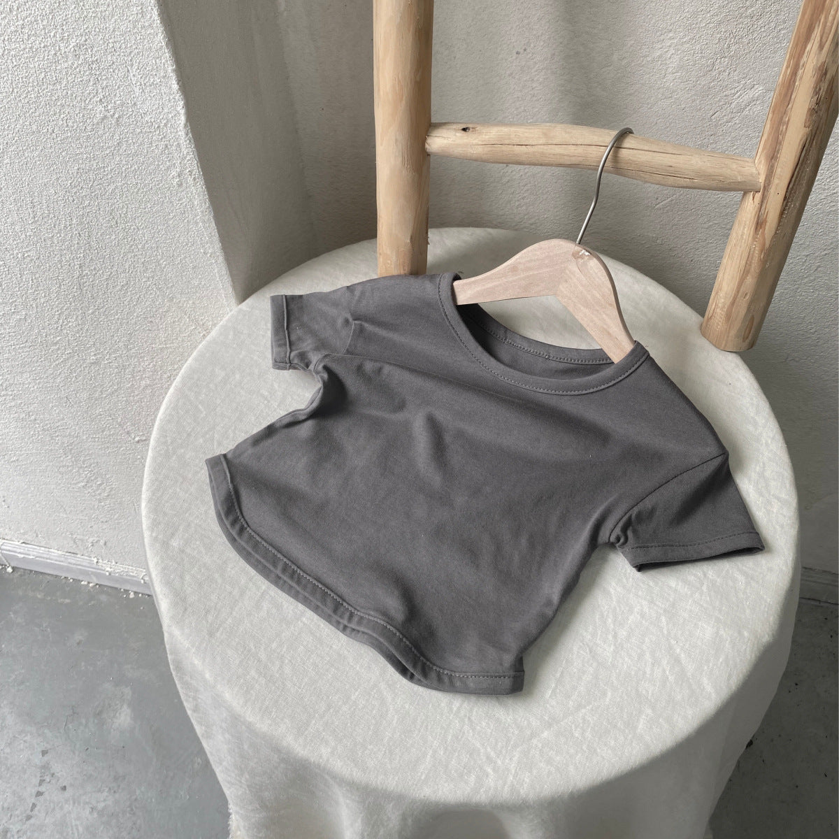Summer Baby Kids Solid Color T-shirt in European and American Style