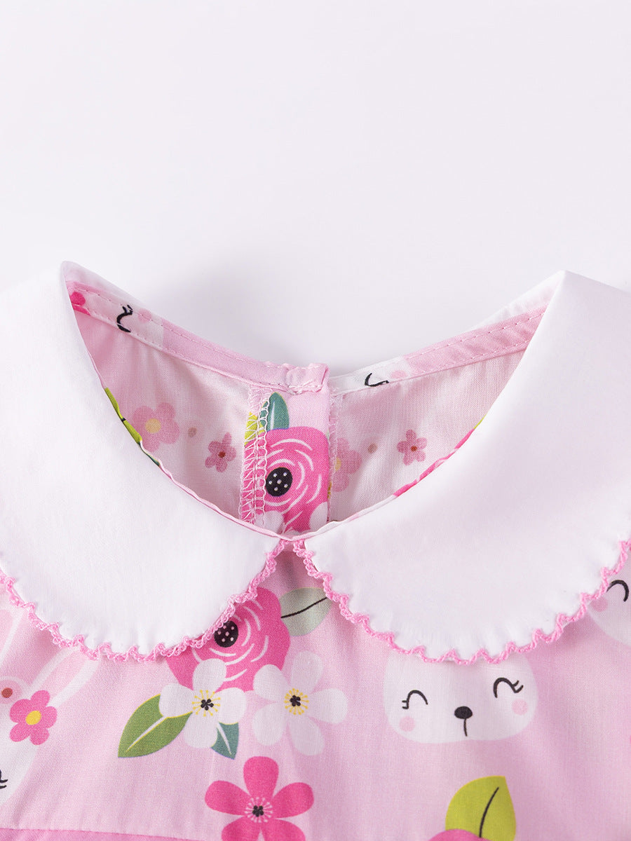 Summer Arrival Flowers and Cartoon Pattern Short Sleeves Dress for Stylish Girls, MyKids-USA®, Baby & Children's Dresses, MyKids-USA -  -  -  -  -  -  - .