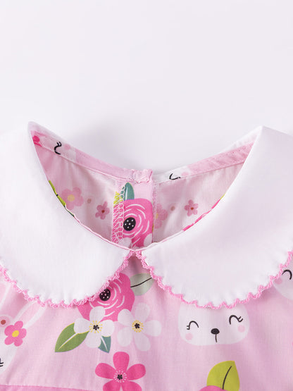Summer Arrival Flowers and Cartoon Pattern Short Sleeves Dress for Stylish Girls, MyKids-USA®, Baby & Children's Dresses, MyKids-USA -  -  -  -  -  -  - .