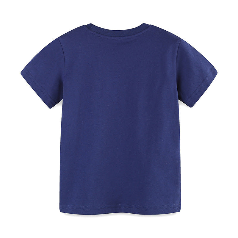 Summer Boys’ Racing Cars Cartoon Pattern T-shirt in European and American Style, MyKids-USA®, Baby & Toddler Tops, MyKids-USA -  -  -  -  -  -  - 