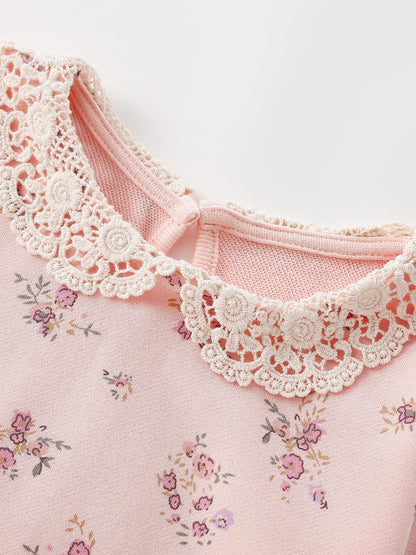 MyKids-USA® Winter and Autumn Baby Kids Girls Flowers Pattern Long Sleeves Sweatshirt and Plain Pants Clothing Set
