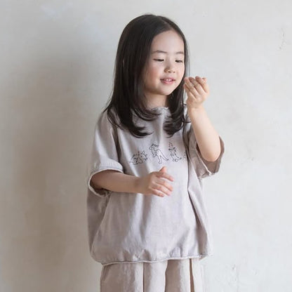 Summer Hot Selling Baby Kids Unisex Short Sleeves Cartoon Dinosaurs Pattern T-shirt, MyKids-USA®, Baby & Toddler Tops, MyKids-USA - Size/Age - 73 (6-9M) - Color - Grey -  -  - TR2506061635-B