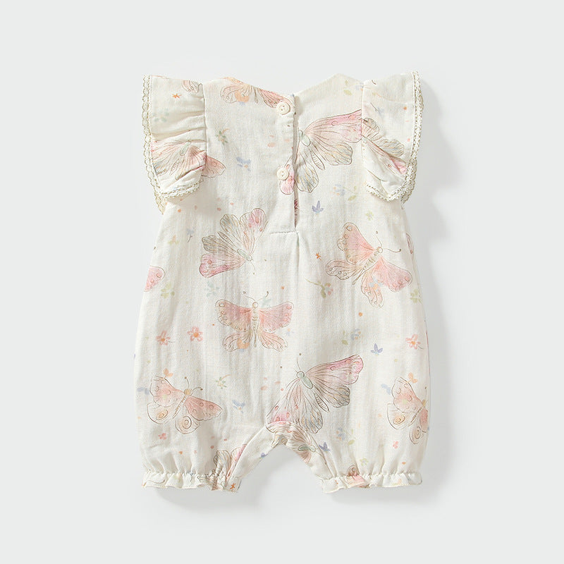 Summer Arrival Fly Sleeves Butterfly Pattern Square Neck Rompers for Stylish Girls, MyKids-USA®, Baby One-Pieces, MyKids-USA -  -  -  -  -  -  - 