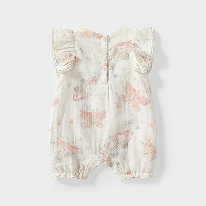 Summer Arrival Fly Sleeves Butterfly Pattern Square Neck Rompers for Stylish Girls, MyKids-USA®, Baby One-Pieces, MyKids-USA -  -  -  -  -  -  - 