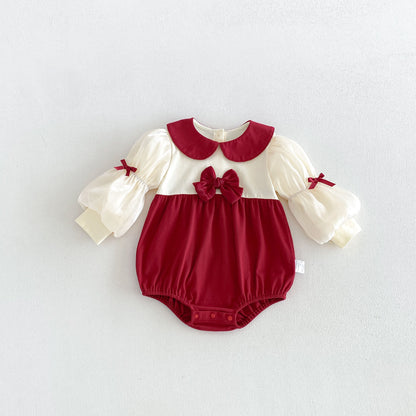 MyKids-USA® Autumn Arrival Baby Girls Long Sleeves Color Patchwork Bodysuit