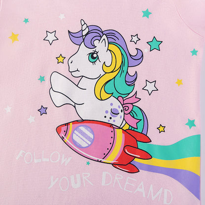 Summer Hot Selling Baby Kids Girls Short Sleeves Cartoon Pattern T-shirt, Striped Vest and Shorts Clothing Set, MyKids-USA®, Baby & Children's Outfits, MyKids-USA -  -  -  -  -  -  - .