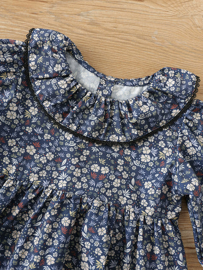 Arrival Autumn Girls Flowers Pattern Long Sleeves Dress with Collar, MyKids-USA®, Baby & Toddler Dresses, MyKids-USA -  -  -  -  -  -  - .