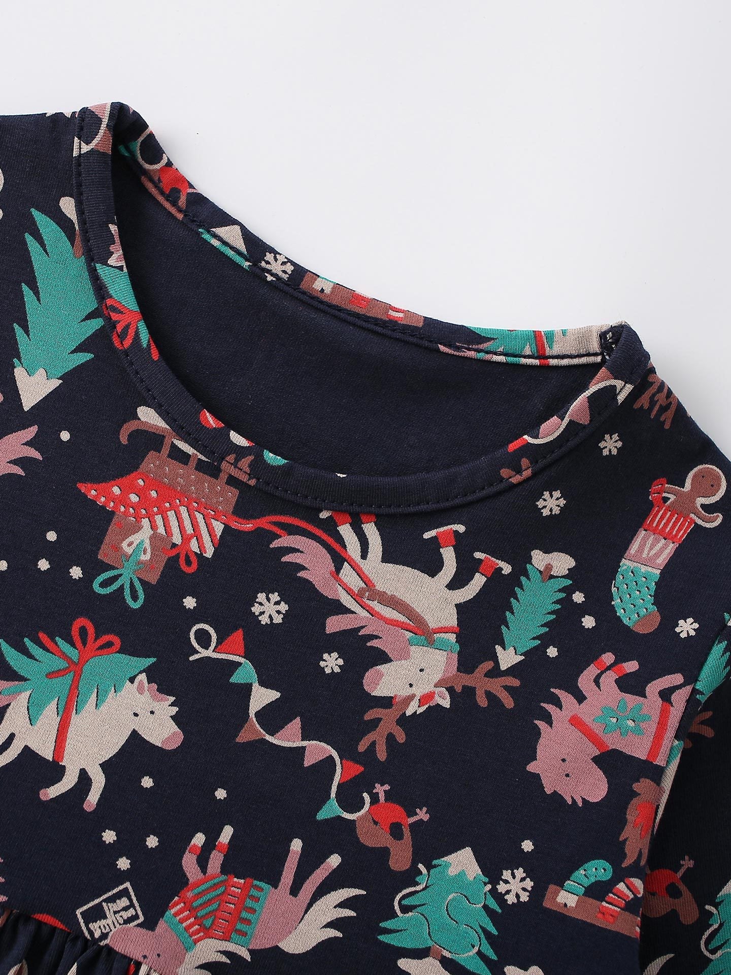 MyKids-USA® Autumn Arrival Baby Kids Girls Princess Christmas Pattern Long Sleeves Dress