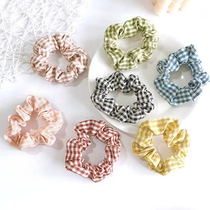 Girls Plaid Pattern Simply Style Lovely Large Intestine Hair Tie