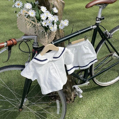 Summer Hot Selling Baby Kids Unisex Short Sleeves Preppy Top and Shorts Clothing Set, MyKids-USA®, Baby & Toddler Outfits, MyKids-USA - Size/Age - 73 (6-9M) - Color - Beige -  -  - TR2505261948-A