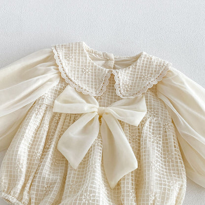 MyKids-USA® Autumn Arrival Baby Girls Long Sleeves Solid Color Plaid Bodysuit