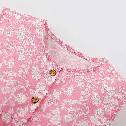 Summer Arrival Floral Sleeveless Single Breasted Dress for Stylish Girls, MyKids-USA®, Baby & Toddler Dresses, MyKids-USA -  -  -  -  -  -  - 