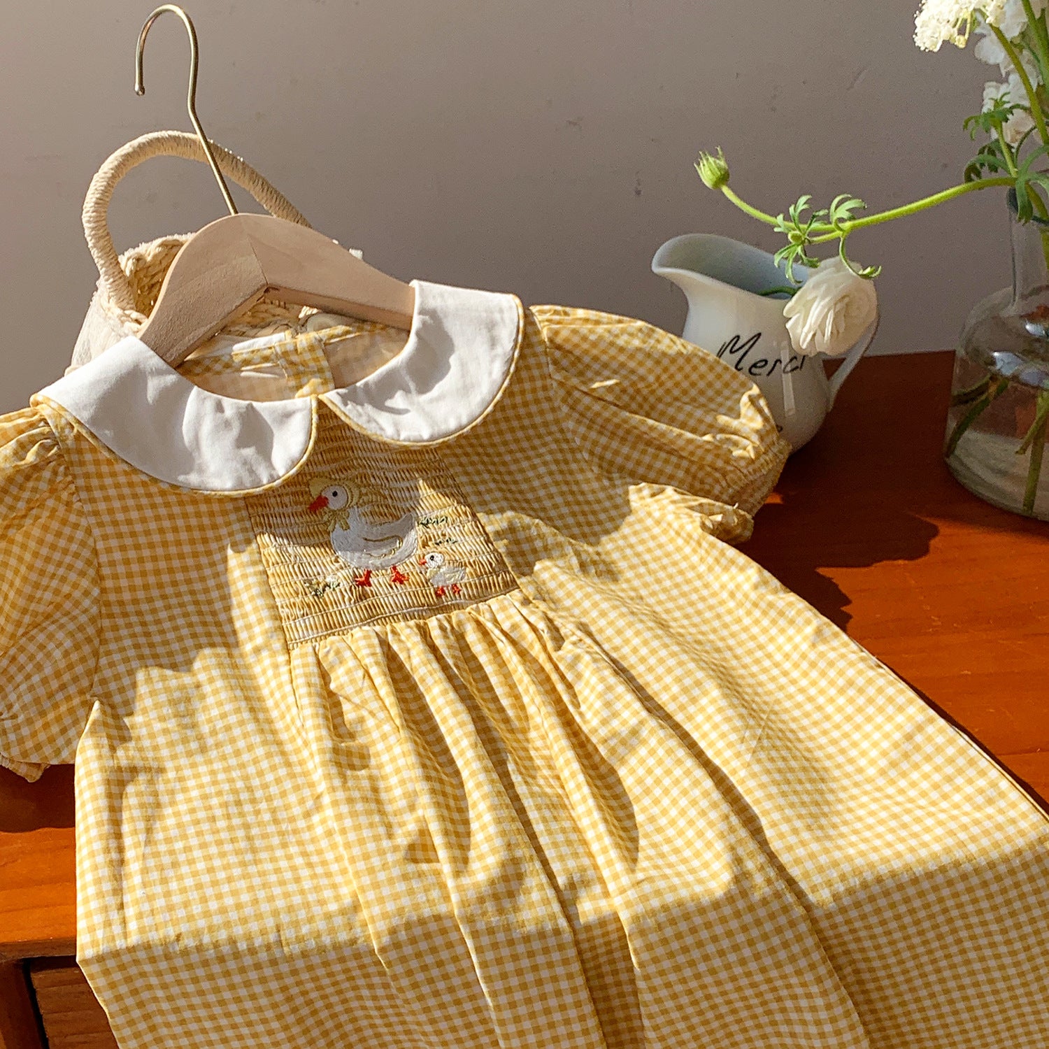 Summer Baby Kids Girls Cute Short Sleeves Ducks Pattern Embroidered Dress, MyKids-USA®, Baby & Toddler Dresses, MyKids-USA -  -  -  -  -  -  - 