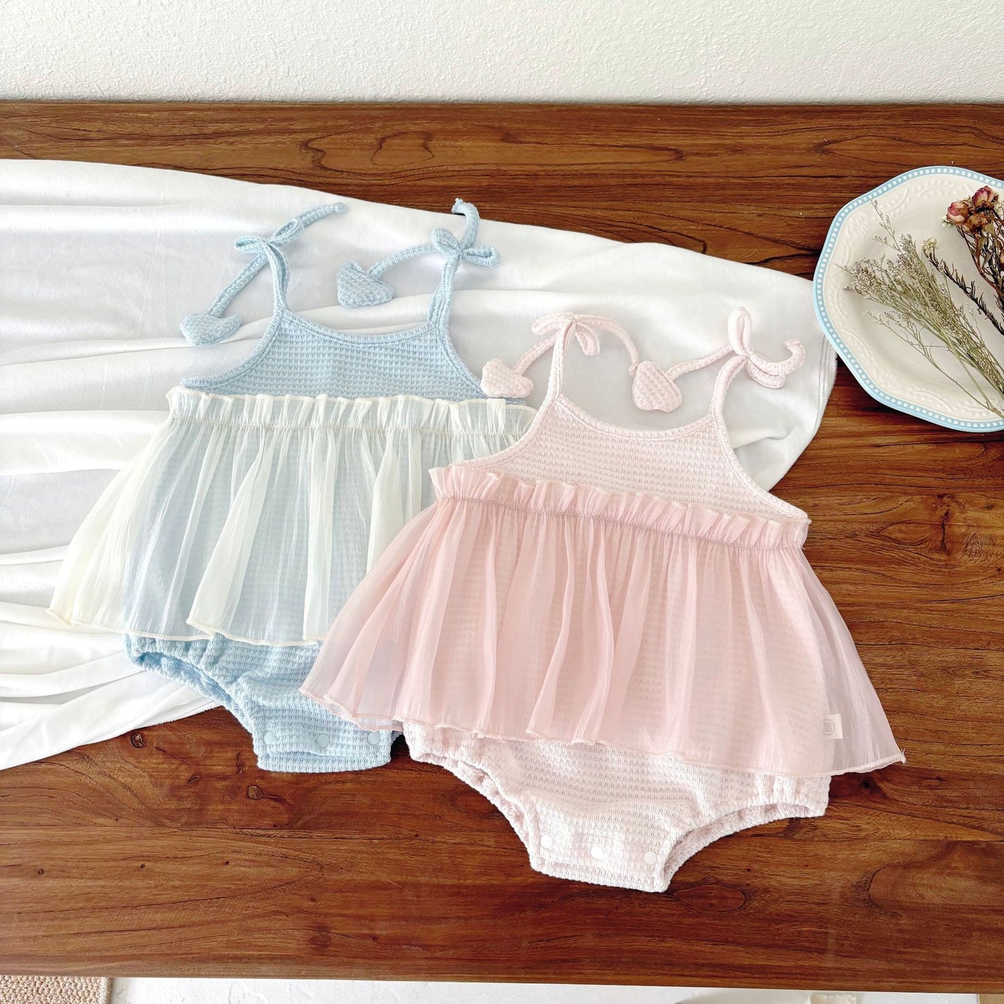 Summer Arrival Baby Girls Cute Waffle Grid Sleeveless Dress Design Strap Onesies, MyKids-USA®, Baby One-Pieces, MyKids-USA -  -  -  -  -  -  - 