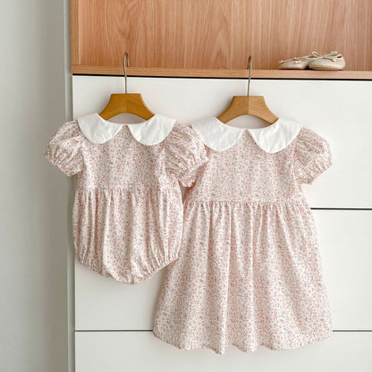 Summer Girls Flowers Pattern Bodysuit and Dress – Princess Sister Matching Set, MyKids-USA®, Baby & Children's Outfits, MyKids-USA -  -  -  -  -  -  - .