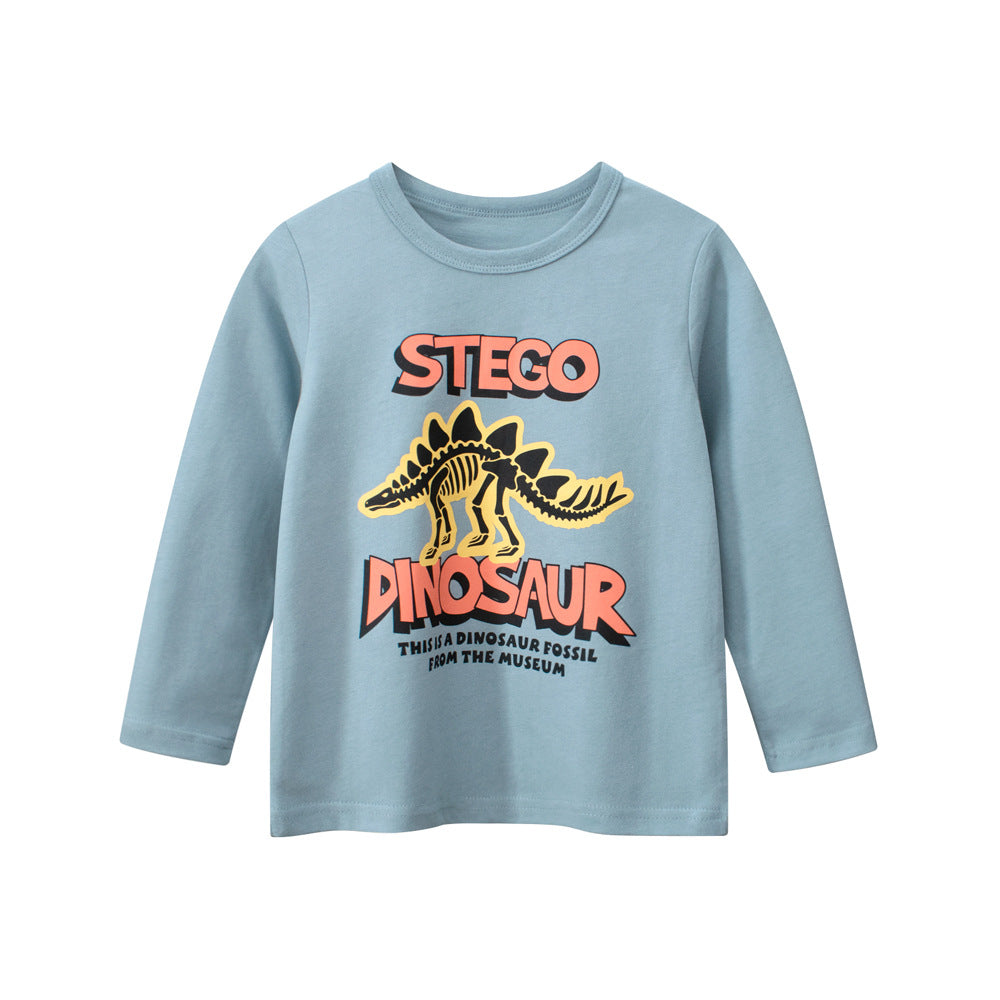 Autumn Baby Kids Boys Letters and Cartoon Print Long Sleeves Crew Neck Base Top Shirt, MyKids-USA®, Baby & Toddler Tops, MyKids-USA - Size/Age - 90 (12-24M) - Color - Blue -  -  - TR2508022156-A