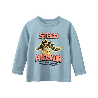 Autumn Baby Kids Boys Letters and Cartoon Print Long Sleeves Crew Neck Base Top Shirt, MyKids-USA®, Baby & Toddler Tops, MyKids-USA - Size/Age - 90 (12-24M) - Color - Blue -  -  - TR2508022156-A