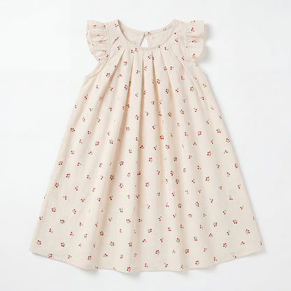 Summer Arrival Baby Girls Fly Sleeves Floral Pattern Dress, MyKids-USA®, Baby & Children's Dresses, MyKids-USA - Size/Age - 90 (12-24M) - Color - Pink -  -  - TR2605112245-B.