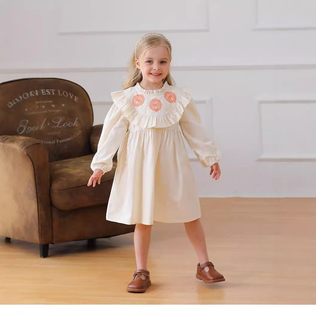 Arrival Autumn Girls Butterfly Embroidery Pattern Long Sleeves Ruffle Neck Dress, MyKids-USA®, Baby & Toddler Dresses, MyKids-USA -  -  -  -  -  -  - 