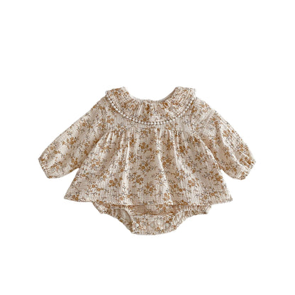 Autumn Arrival Baby Girls Long Sleeves Floral Pattern Vintage Onesies, MyKids-USA®, Baby & Toddler Dresses, MyKids-USA -  -  -  -  -  -  - 