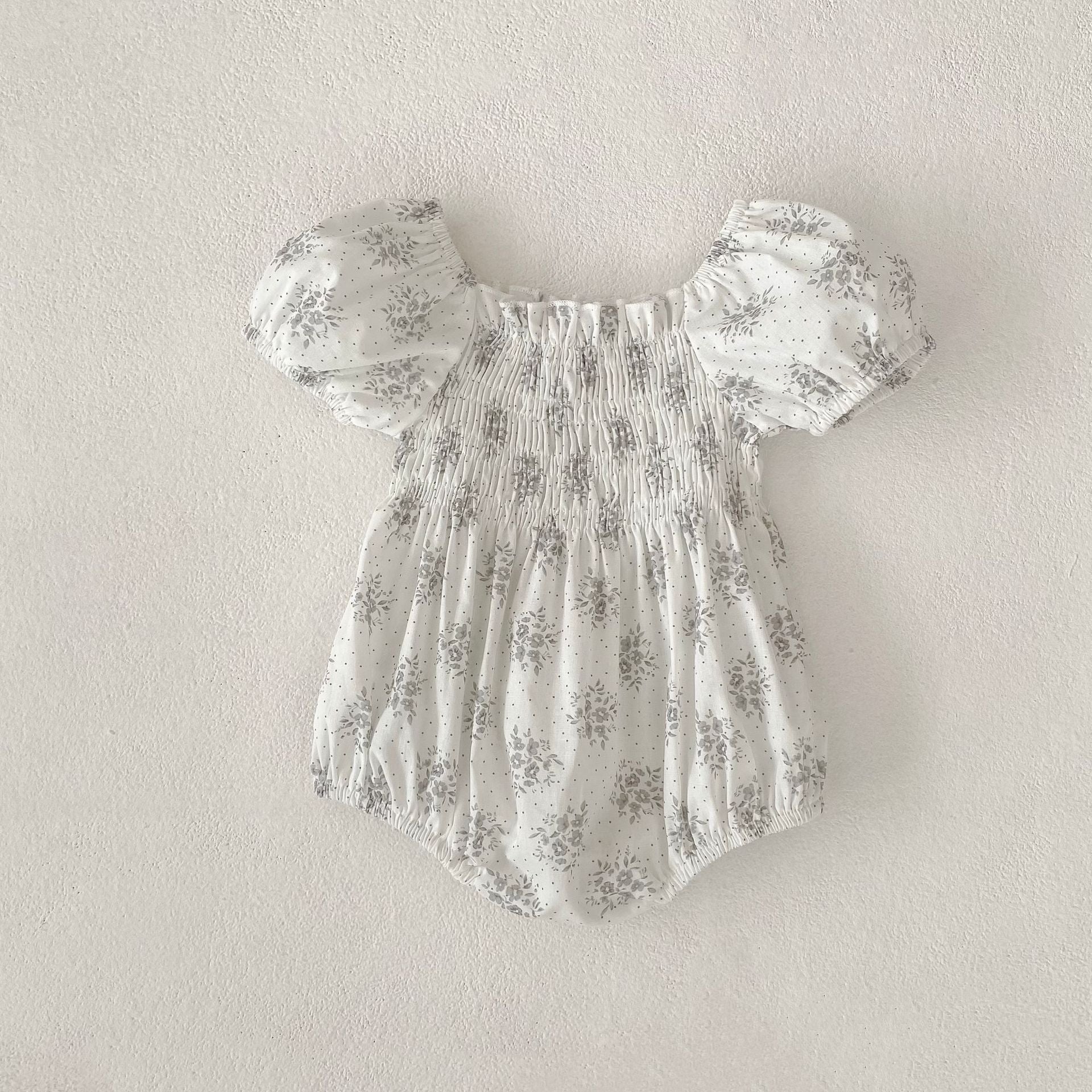 Summer Baby Girls French-style Flowers Pattern Short-sleeved Onesies and Dress – Princess Sister Matching, MyKids-USA®, Baby One-Pieces, MyKids-USA - Size/Age - 66 (3-6M) - Color - Grey -  -  - TR2503312225-B